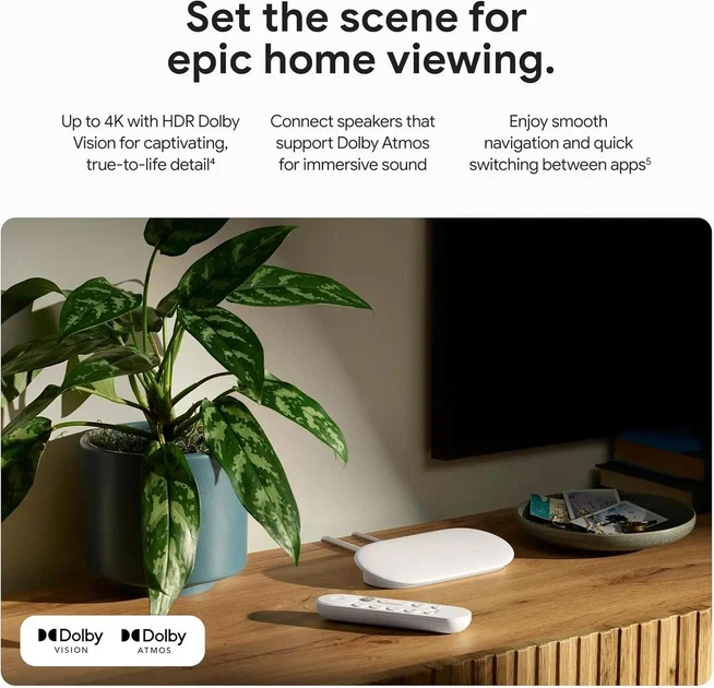 Медіаплеєр Google TV Streamer 4K Porcelain – фото, відгуки