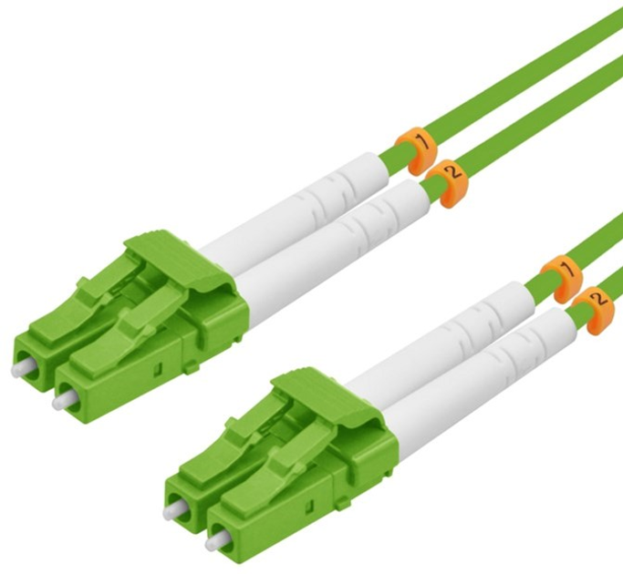 Patchcord światłowodowy Helos wtyczka LC Duplex do LC Duplex Zielony 15 m (4005938874743) - obraz 1