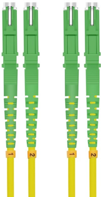 Patchcord światłowodowy Helos złącze dupleksowe E2000/APC (LSH) do złącza dupleksowego E2000/APC (LSH) Zielony 1 m (4005938546510) - obraz 1