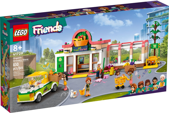 Zestaw klocków LEGO Friends Sklep spożywczy z żywnością ekologiczną 830 elementów (41729) - obraz 1