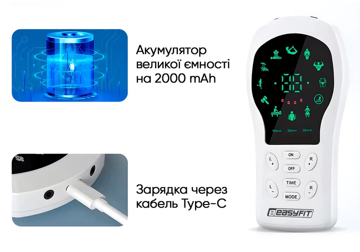 Міостимулятор EasyFit ActivePulse-1 для тіла, стимулятор м'язів у чохлі (EF-2303s) - зображення 5