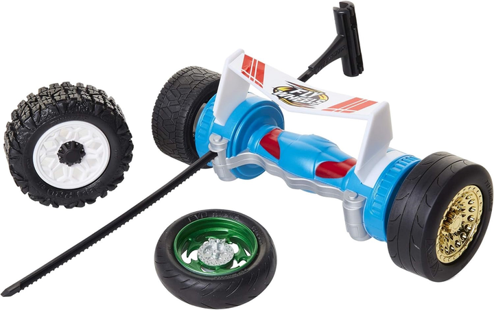 Zestaw do zabawy Jakks Pacific Fly Wheels cztery opony i turbo wyrzutnia Blue (0192995151093) - obraz 5
