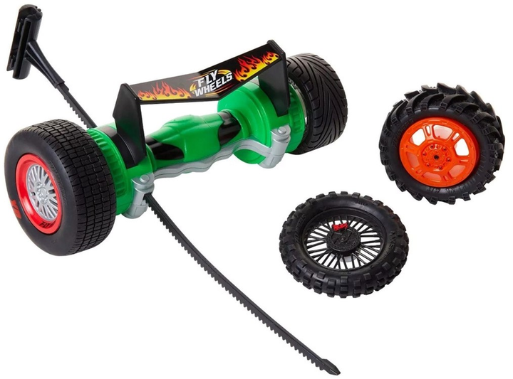 Zestaw do zabawy Jakks Pacific Fly Wheels cztery opony i turbo wyrzutnia Green (0192995151109) - obraz 2