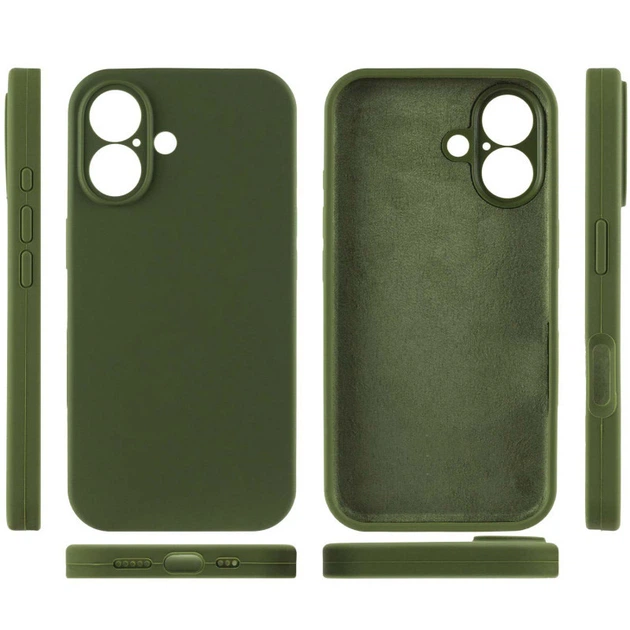 Силіконовий чохол із захистом камери Full Camera Protective для Apple iPhone 17 Dark Olive - зображення 3