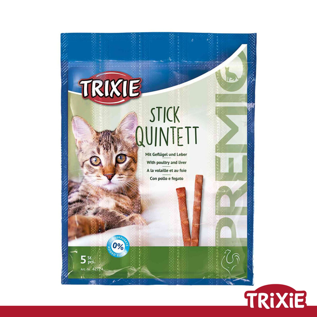 Лакомство для кошек Trixie 42724 PREMIO Stick Quintett домашняя птица и печень 25г (TX-42724) 4011905427249 - изображение 1