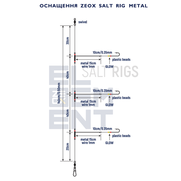 Оснащення морське ZEOX Salt Rig Metal 403NI №2 - зображення 2