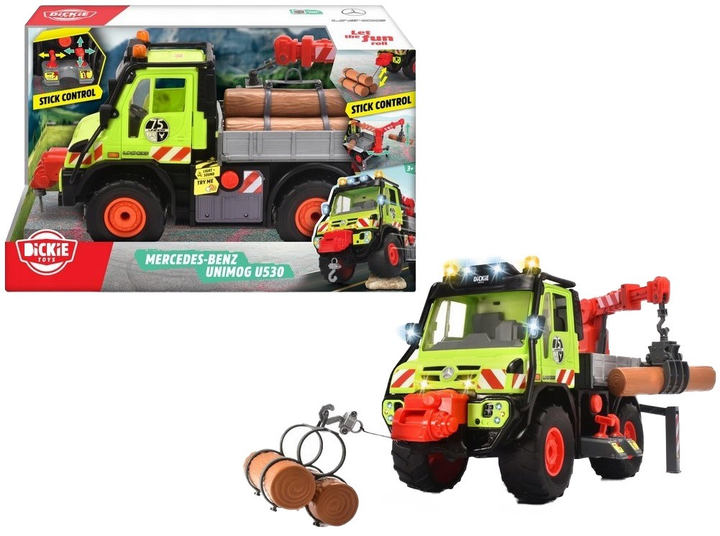 Ciężarówka Dickie Unimog z drewnem 50 cm (4006333076671) - obraz 1