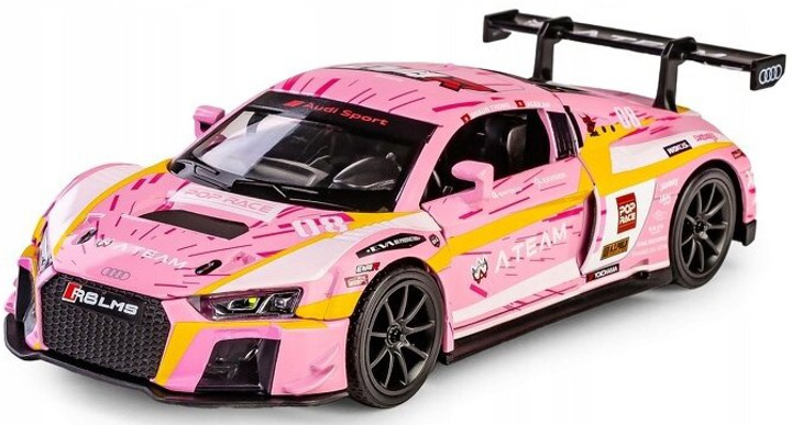 Metalowy model RMZ Hobby samochód sportowy Audi R8 EvaRT 1:32 Różowy (5905422081024) - obraz 2