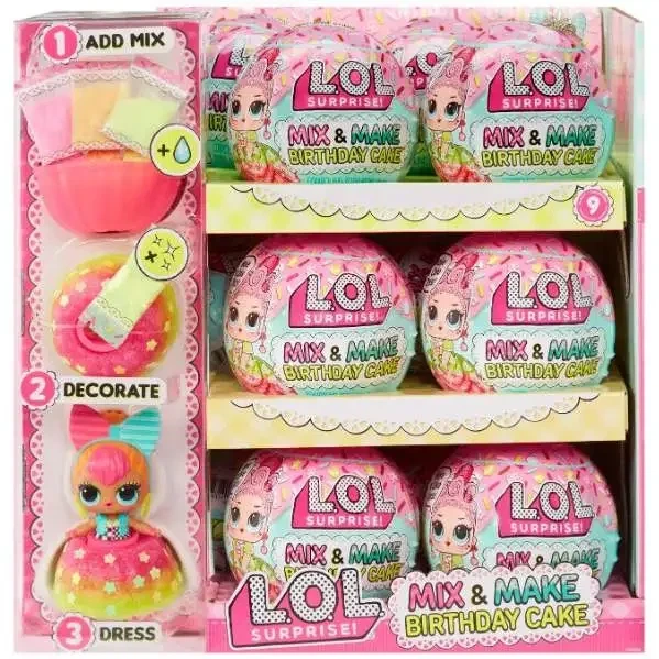 LOL Surprise Mix Make Birthday Cake Ice sk8r Tots- with Collectible Doll, DIY Cake кукла лол кейк кекс 593140 - изображение 7