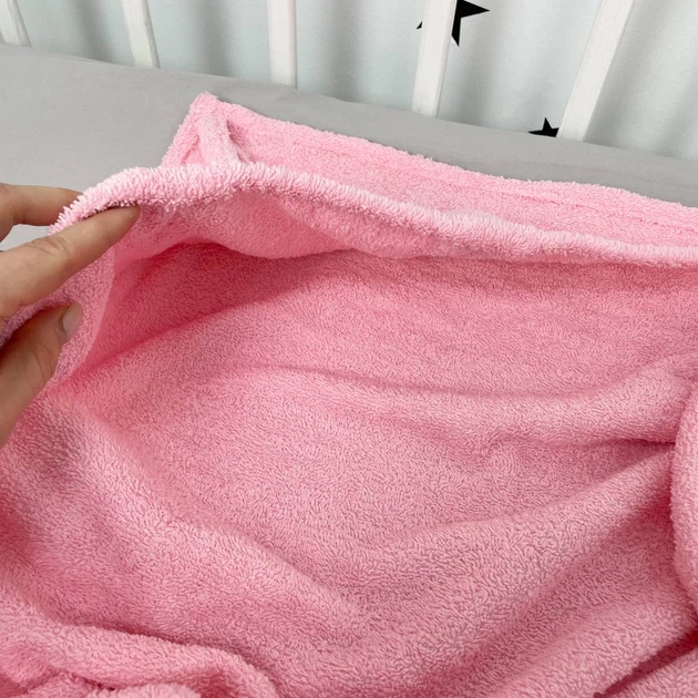 Дитячий махровое полотенце с уголком 100х100 см Oh My Kids Розовый - изображение 4