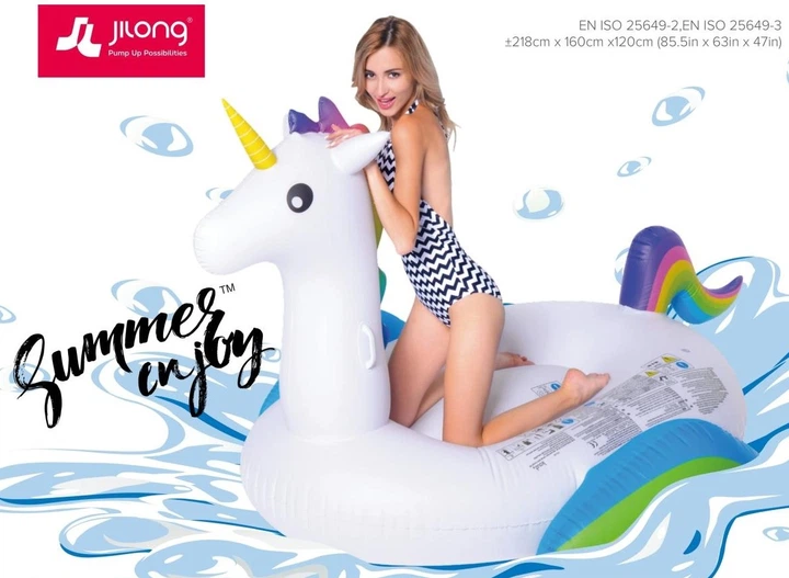 Materac dmuchany do pływania Jilong Jednorożec 218 x 160 x 120 cm (6920388642101) - obraz 6
