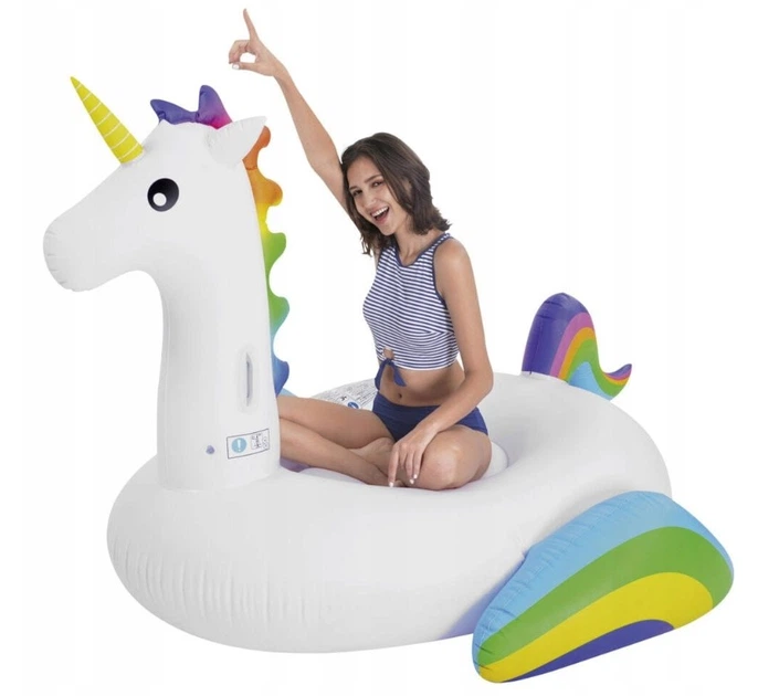 Materac dmuchany do pływania Jilong Jednorożec 218 x 160 x 120 cm (6920388642101) - obraz 4