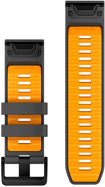 Pasek Garmin QuickFit Silicone Band 26mm Graphite/Spark Orange (010-13393-05) - obraz 2