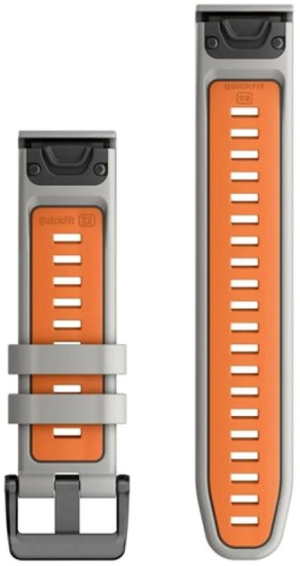 Pasek Garmin QuickFit Silicone Band 22mm Fog Gray/Ember Orange (010-13280-02) - obraz 2