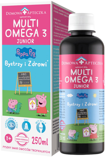 Дієтична добавка Domowa Apteczka MultiOmega 3 Junior смак тропічний 250 мл (5907500496706) - зображення 1