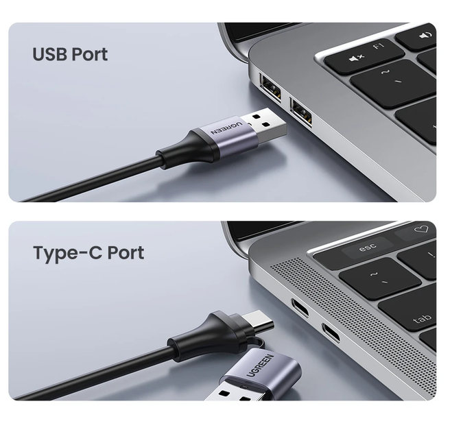Конвертор сигналу Ugreen CM489 USB-A/Type-C to HDMI Video Capture Device Gray (40189) - зображення 4