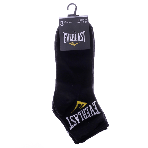 Комплект спортивных носков Everlast Quarter Socks 3 пары р. 35-40 (179015) Black - изображение 2