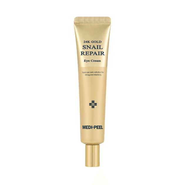 Регенерирующий крем для век с золотом и муцином улитки Medi-Peel 24K Gold Snail Repair Eye Cream 40 мл - Фото 1 Регенерирующий крем для век с золотом и муцином улитки Medi-Peel 24K Gold Snail Repair Eye Cream 40 мл - изображение 1
