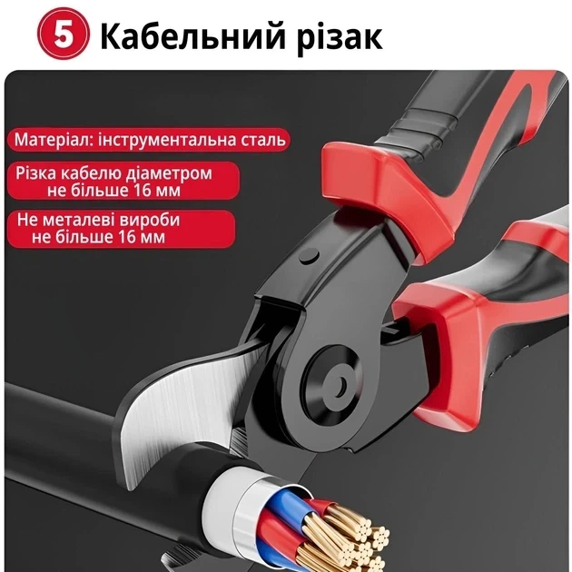 Пассатижи набор 5 в 1 многофункциональные плоскогубцы EL-8029 SJP