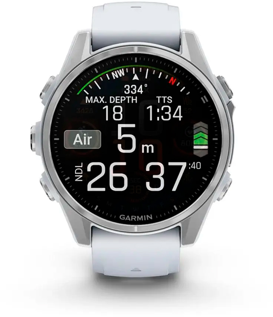 Smartwatch Garmin fenix 8 43mm AMOLED Silver with Whitestone Silicone Band (010-02903-00) - obraz 3