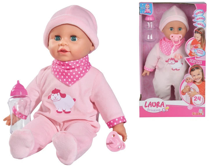 Інтерактивний пупс Simba Лаура із пляшкою 24 звуки 38 см (4052351018605) - зображення 3