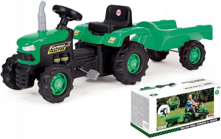 Traktor pedałowy Dolu z przyczepą Zielony (8690089080530) - obraz 2