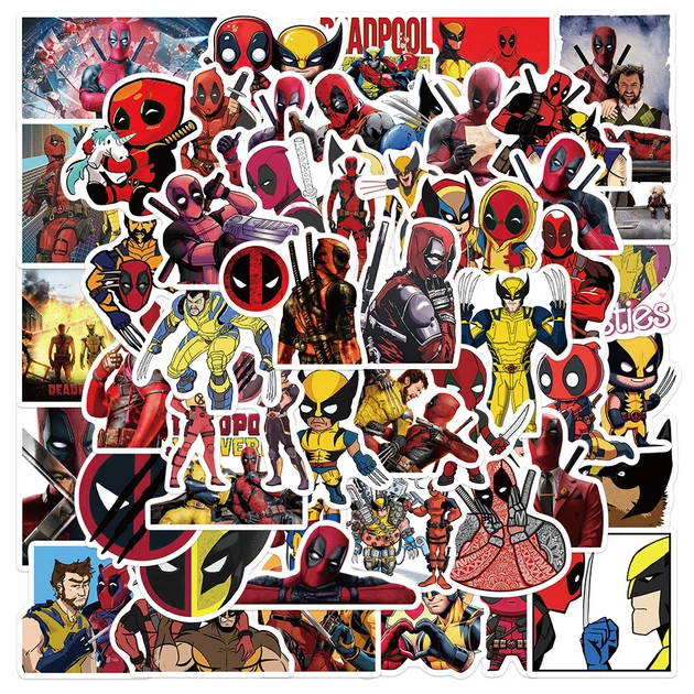 Стикеры Дэдпул Росомаха Deadpool & Wolverine стикерпак наклейки набор наклейок 50 шт - изображение 4