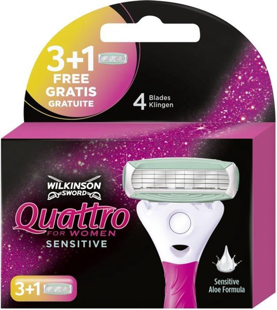 Wymienne ostrza do maszynki do golenia Wilkinson Quattro for Women Sensitive 4 szt (4027800794201) - obraz 1