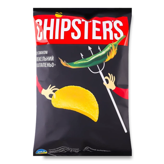 Чипсы картофельные со вкусом Адский халапеньо 130г CHIPSTER'S Чипсы картофельные со вкусом Адский халапеньо 130г CHIPSTER'S (4820182746239) - Фото 1 Чипсы картофельные со вкусом Адский халапеньо 130г CHIPSTER'S Чипсы картофельные со вкусом Адский халапеньо 130г CHIPSTER'S (4820182746239) - изображение 1