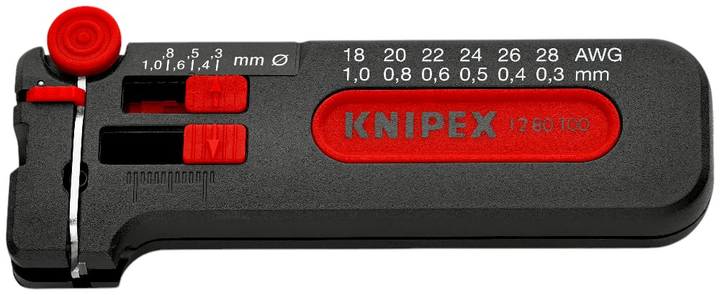 Ściągacz izolacji Knipex Mini (12 80 100 SB) - obraz 2