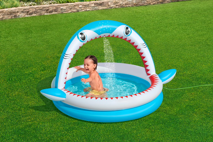 Дитячий басейн з розбризкувачем води Bestway Sharktastic 163 x 127 x 92 см B53157 (6941607352137) - зображення 8