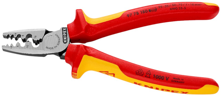 Szczypce Knipex do zagniatania tulejek kablowych VDE 180 mm (97 78 180) - obraz 2