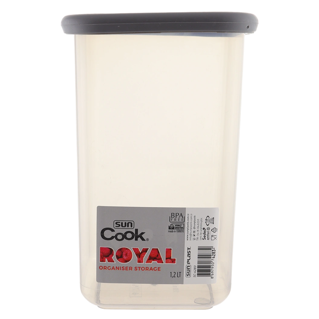 Контейнер универсальный 1,2 л Sun Plast Royal квадратный пластик/силикон арт. SC-4283 - изображение 1