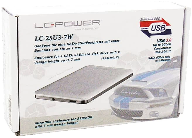 Зовнішня кишеня LC-Power LC-25U3-7W для 2.5" SATA HDD/SSD USB 3.2 Gen 1 White - зображення 4