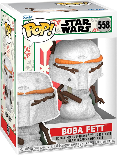 Figurka Funko Pop! Disney Star Wars Holiday Boba Fett Bałwan 558 Bobble-Head (889698643344) - obraz 1