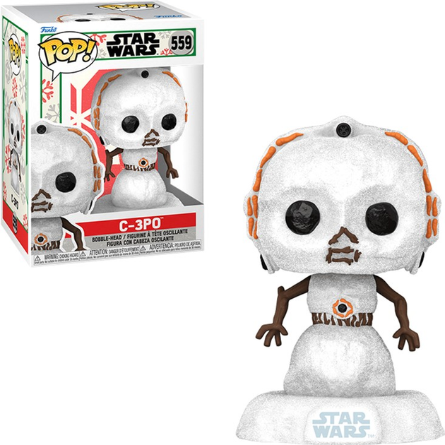 Фігурка Funko Pop! Disney Star Wars Holiday C-3PO Bałwan 559 Bobble-Head (889698643351) - зображення 1