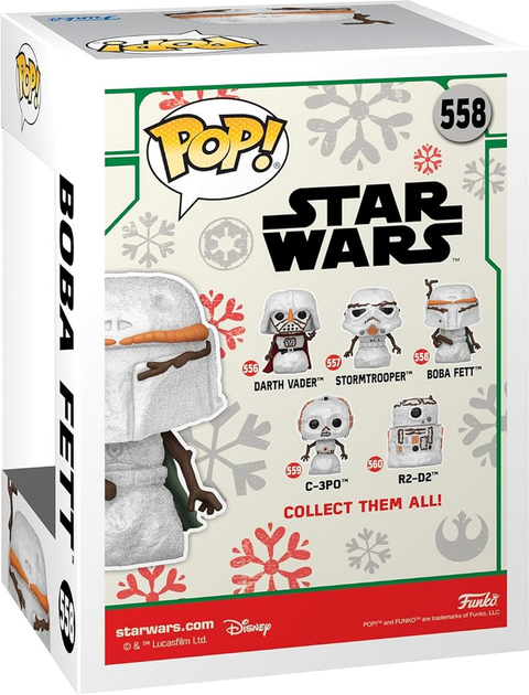 Фігурка Funko Pop! Disney Star Wars Holiday Boba Fett Bałwan 558 Bobble-Head (889698643344) - зображення 3
