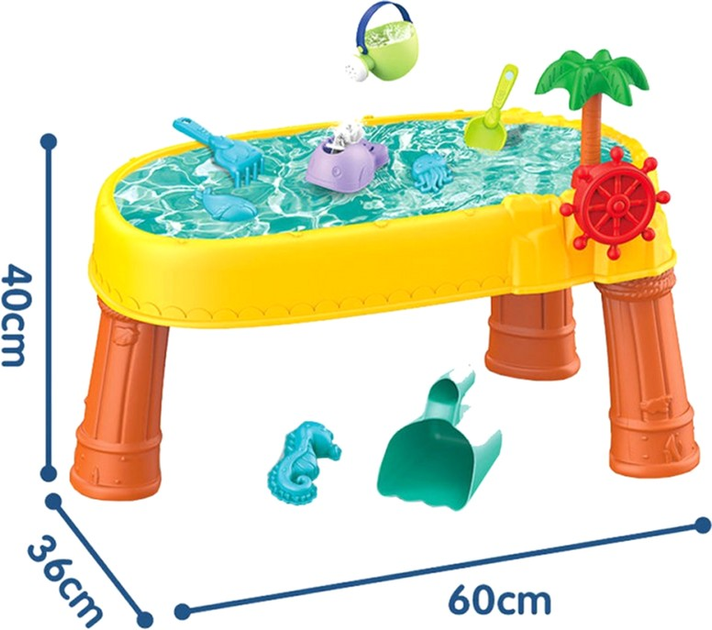 Пісочниця Woopie Столик водний 2в1 з піратським кораблем 8 ел. (5904326946293) - зображення 6