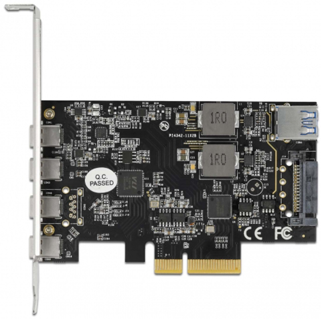 Karta rozszerzenia Delock PCIe x4 - 4x USB Type-C + 1x USB Type-A (90059) - obraz 2