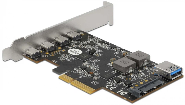 Плата розширення Delock PCIe x4 - 4x USB Type-C + 1x USB Type-A (90059) - зображення 3