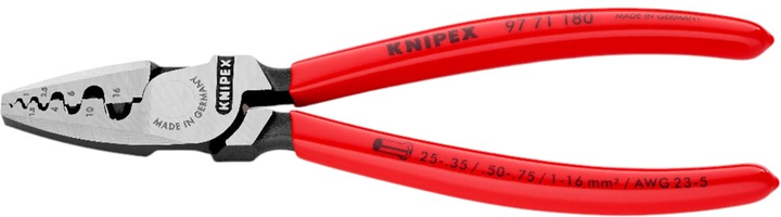 Kombinerki Knipex do zagniatania tulejek kablowych 180 mm (97 71 180) - obraz 2