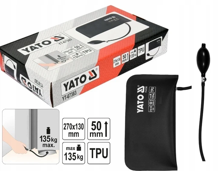 Подушка монтажна надувна YATO 135 кг висота 50 мм 270х130 мм YT-67383 - зображення 7