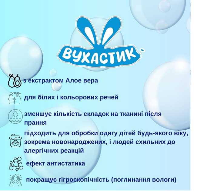 Засіб для полоскання дитячої білизни Вухастик з Алое вера 1.2 л (4820268100894) - зображення 3