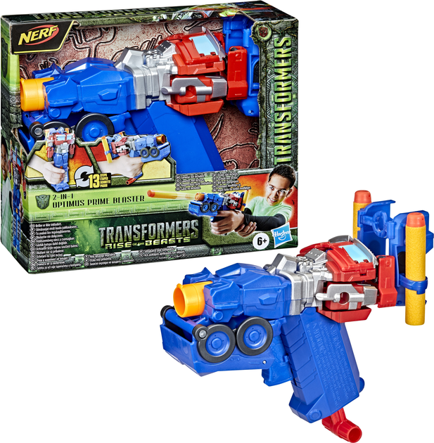 Wyrzutnia zabawkowa Hasbro NERF Optimus Prime Transformers Rise od the Beasts 2 w 1 (5010993978915) - obraz 2