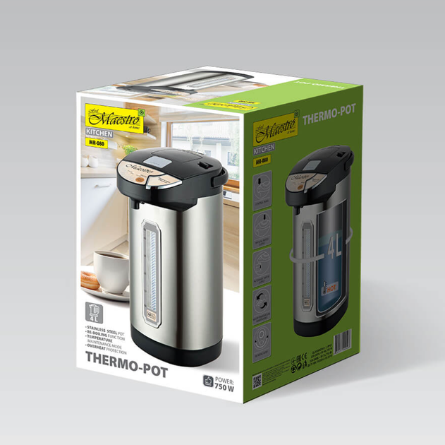 Термопот Maestro MR-080 (MR-080) срібна, 4,5 л - зображення 4