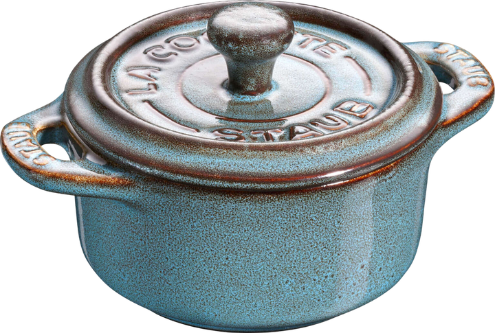 Zestaw garnków Staub Mini Cocotte okrągły antyczny turkusowy 10 cm 4 szt (3272340049965) - obraz 2