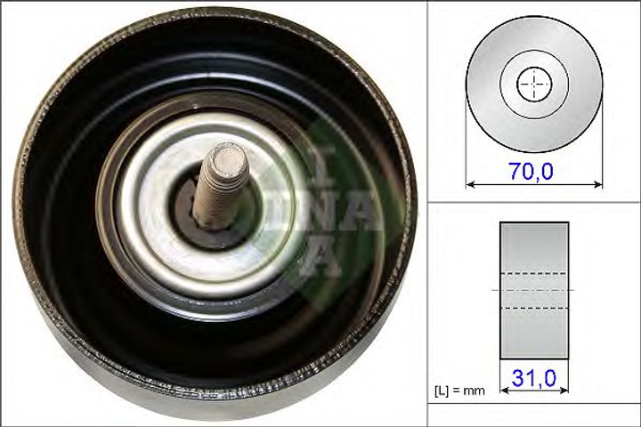Ролик натяжний ременя генератора INA 532 0614 10 Ina (532061410) - зображення 2