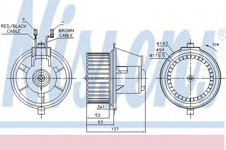 Вентилятор салону VW (вир-во Nissens) Nissens (87148) - зображення 1