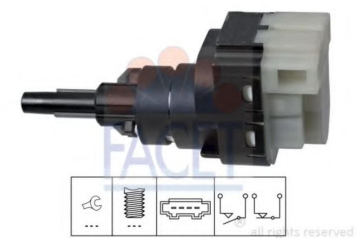 Датчик стоп-сигналу T5/Golf IV/Octavia (4 конт./чорний) (7.1229) Facet Facet (71229) - изображение 1
