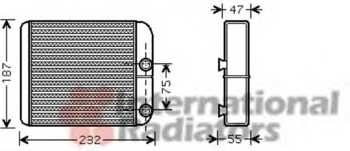 Радіатор обігрівача MITSUBISHI L200/GALANT5 ALL 96-03 (вир-во Van Wezel) Van Wezel (32006186) - зображення 1
